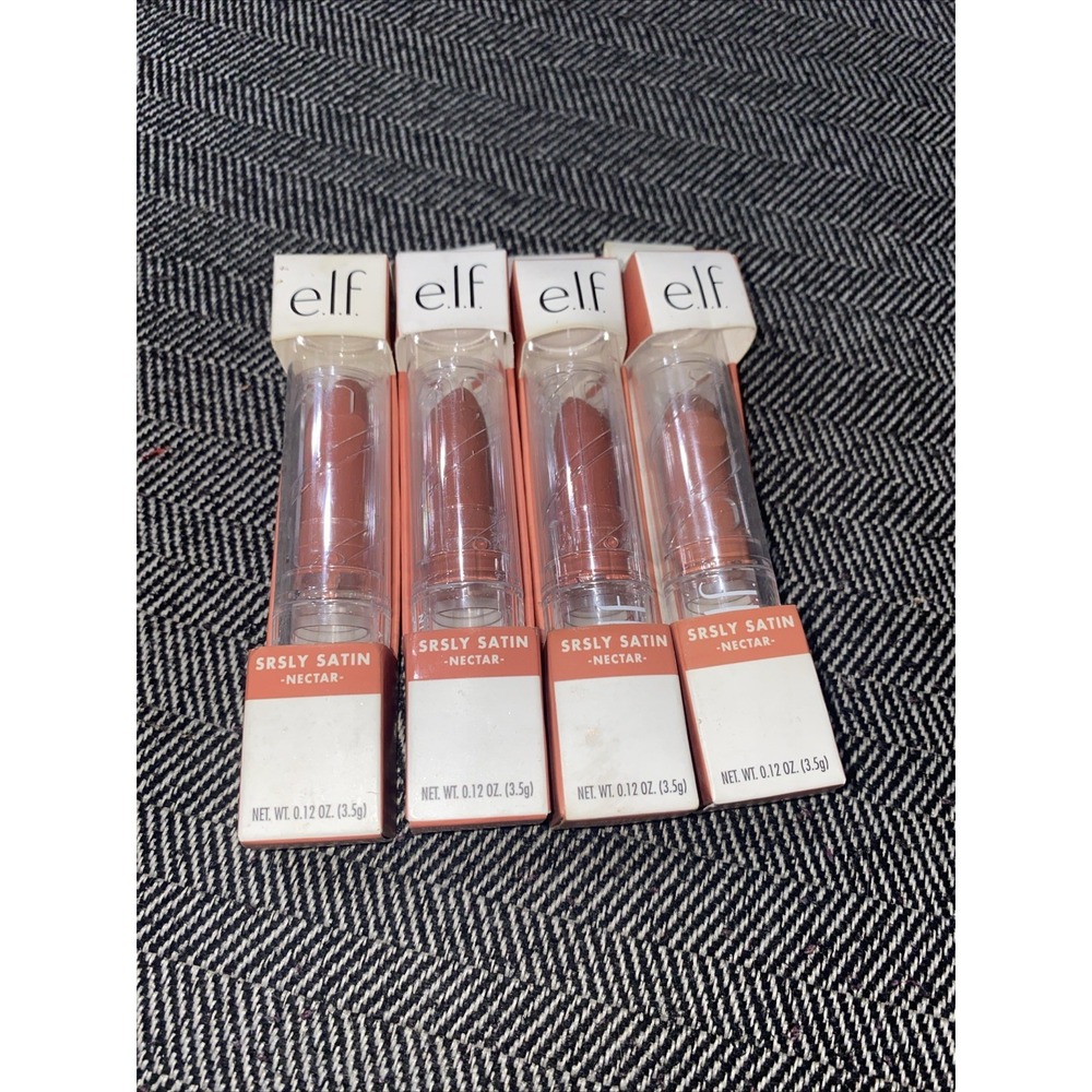 4x E.L.F. SRSLY‎ Satin Lipstick # 29694 Nectar 0.12 Oz New in Box